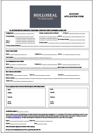 Account application form thumbnail