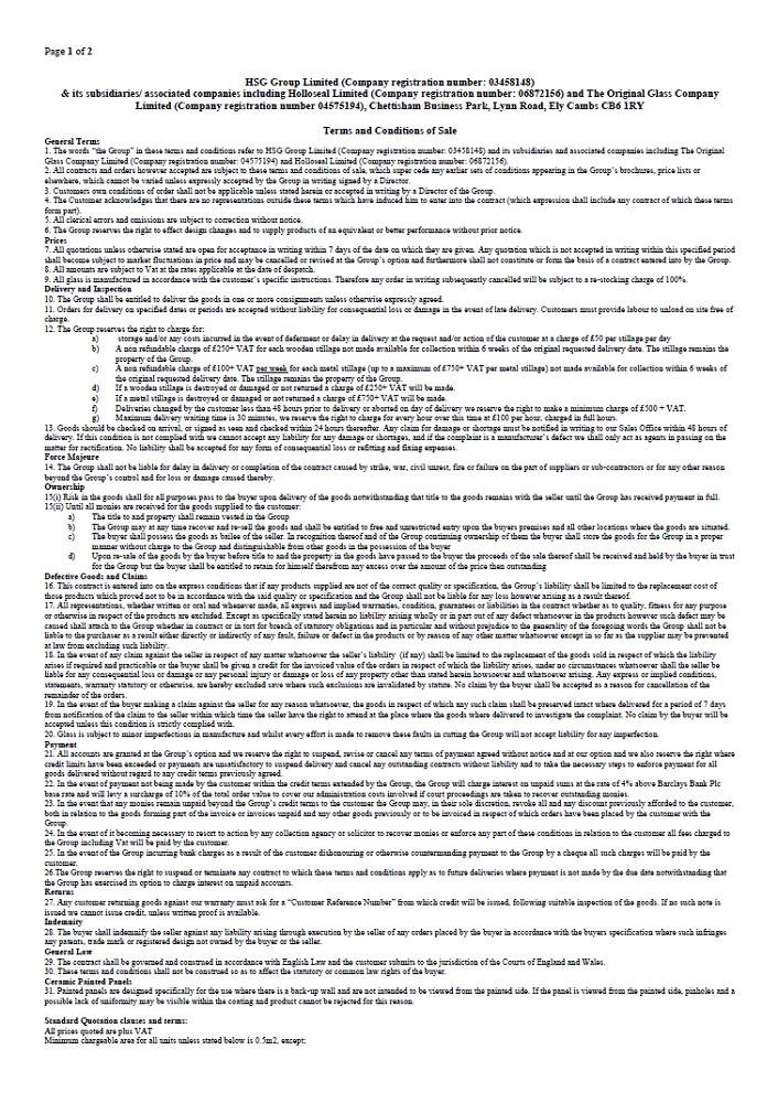 Terms and Conditions of Sale preview